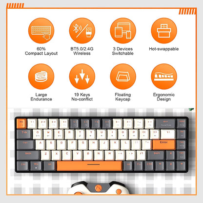 60% Wireless Mechanical Keyboard | Bluetooth