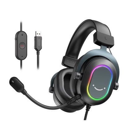 Dynamic RGB Gaming Headset with Mic Over-Ear Headphones