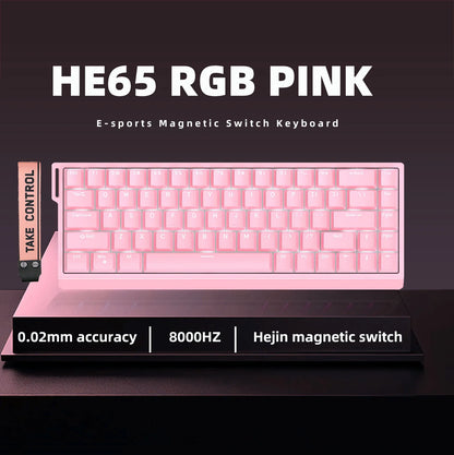 HE65 Magnetic Switch Gaming Mechanical Keyboard Rapid Trigge Low Delay Full Dynamic Simulation E-Sports Level Gamer Accessory