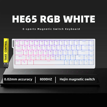 HE65 Magnetic Switch Gaming Mechanical Keyboard Rapid Trigge Low Delay Full Dynamic Simulation E-Sports Level Gamer Accessory