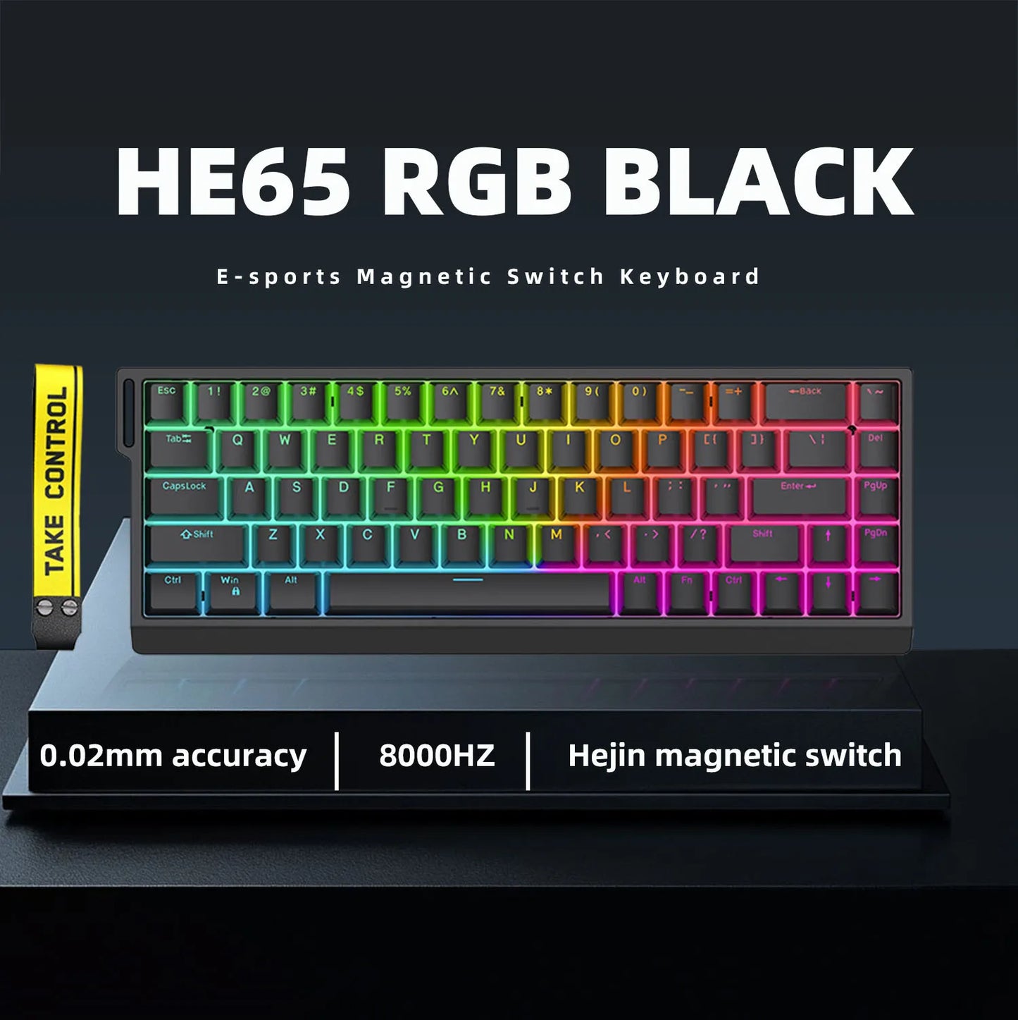 HE65 Magnetic Switch Gaming Mechanical Keyboard Rapid Trigge Low Delay Full Dynamic Simulation E-Sports Level Gamer Accessory