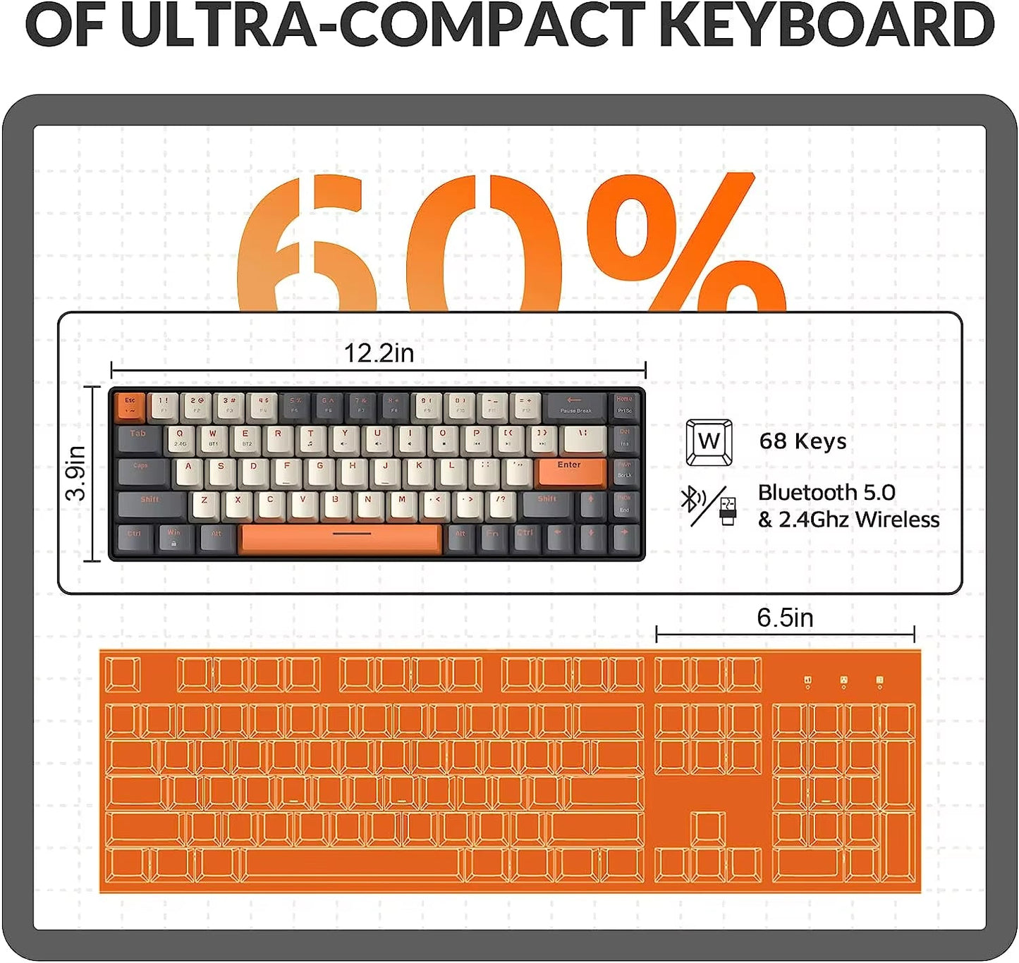 60% Wireless Mechanical Keyboard | Bluetooth