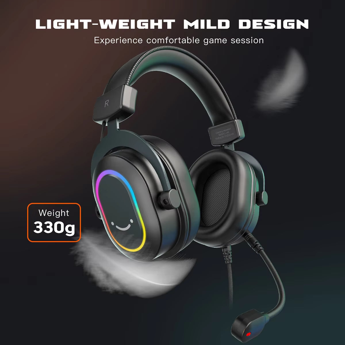 Dynamic RGB Gaming Headset with Mic Over-Ear Headphones